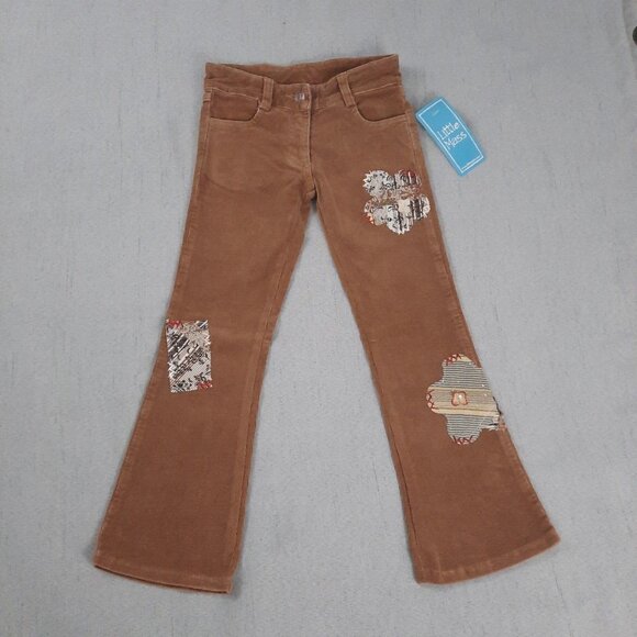 Little Mass Girls Outfit 6 Brown Corduroy Flare Pants & Top Y2K Boho - Picture 7 of 16